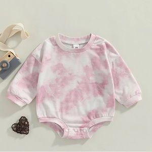 🚨SOLD🚨Pink Tie Dye Baby Bubble Romper